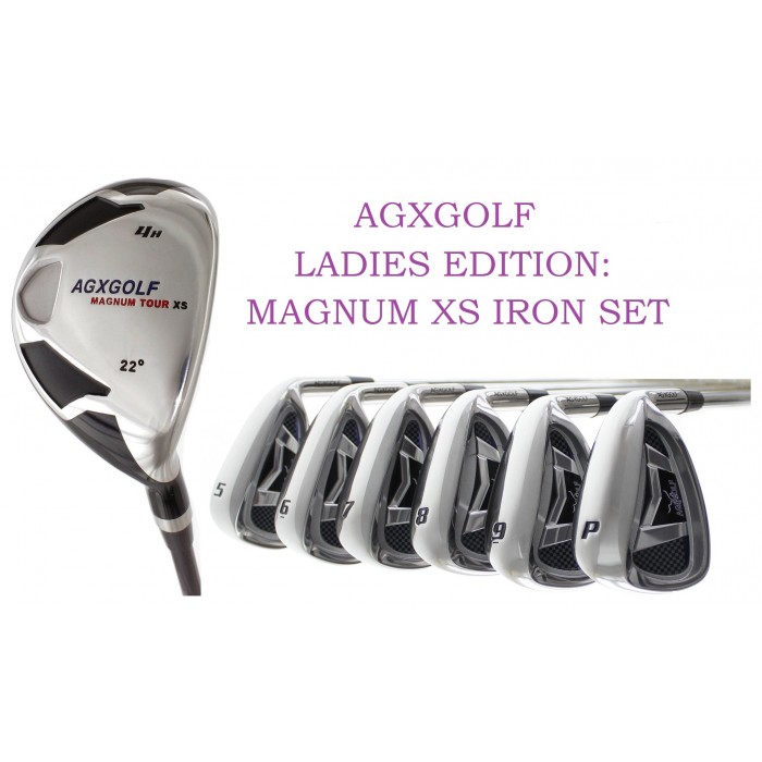 AGXGOLF LADIES LEFT or RIGHT HAND MAGNUM XS IRON SET w4 HYBRID + 5, 6, 7, 8 & 9 IRONS
